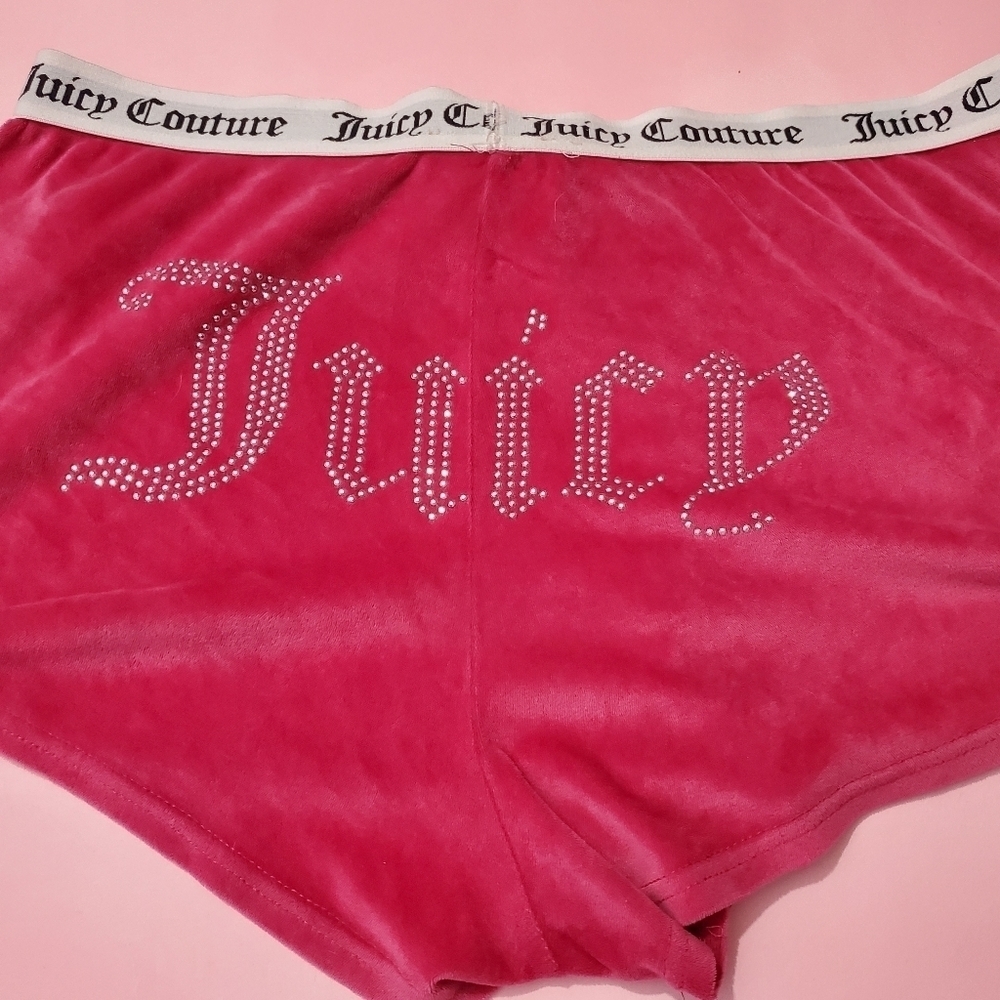 Juicy Couture Rhinestone Bling Velor Sleep Shorts - Picture 2 of 3